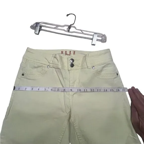 🔥5/20🔥 Elle Paris Crop pants Sz 6 Yellow - Picture 5 of 7